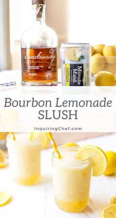 bourbon lemonade slush is the perfect summer drink