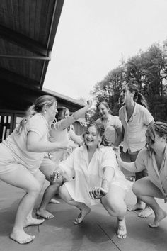 black and white photograph of women in bathing suits