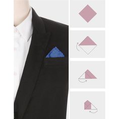 a person wearing a suit and tie with an origami pocket