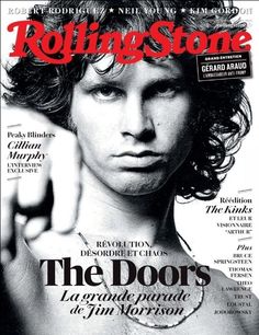 the cover of rolling stone magazine with a shirtless man pointing to his left side