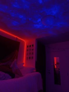 College dorm with lights cute blue red purple aesthetic Led Lights Dorm Room Aesthetic, Neon College Dorm, Led Light Dorm Room, College Dorm Room Ideas Led Lights, College Dorm Led Lights, Led Dorm Room Ideas, Dorm Led Lights, Classroom Led Lights, Dorm Room Ideas Led Lights