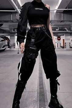 E Girl Outfits, Techwear Fashion, Alternative Outfits, Kpop Fashion Outfits, Teenage Fashion Outfits, Edgy Outfits