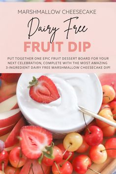 fresh fruit dip recipe with text overlay