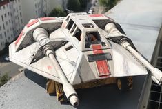 a model of a star wars vehicle is on display