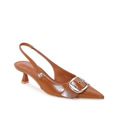 BERNESS-Pari Pump Sophisticated and right on trend, the Pari pump from Berness will become a new go-to for your tailored looks. The kitten heel and buckle accent at the pointed toe sets this slingback apart from the rest. Kitten Heel, Kitten Heels, Camel, Pumps, Buckle, Heels