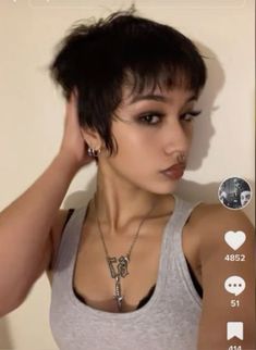 Short Black Hair Pixie, Y2k Pixie Cut, Goth Pixie Cut, Alt Pixie Cut, Short Goth Hair, Metal Hairstyles, Shortish Hair, Dyed Hair Inspiration, Short Sassy Hair