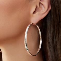 Sterling Silver Hoop Earrings Large 70mm Nwt Silver Earrings Hoops Big, Big Silver Hoop Earrings, Hoop Earrings Large, Large Silver Hoop Earrings, Hoops Earrings, Proposal Engagement, Earrings Large, Jewelry Sterling Silver, Jewelry Lookbook