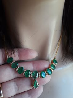 21k Gold Colombian Emerald Diamond Necklace Exclusive One Of A | Etsy Lightweight Jewellery, Emerald Diamond Necklace, Ruby Jewelry Necklaces, Jewelry Necklace Simple, Gold Necklace Indian, Gold Jewelry Simple Necklace, Diamond Necklace Designs, Gold Necklace Indian Bridal Jewelry, Antique Jewelry Indian