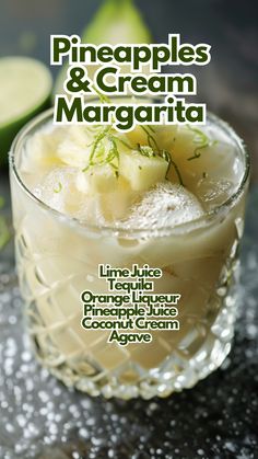 the cover of pineapples and cream margarita