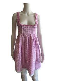 Beautiful DIRNDL dress in pink gingham pattern . Size 36, S , cotton . Chest 84 cm, length 84 cm , waist 68 cm Southern Housewife, Drindl Dress, Pink Gingham Dress, Dirndl Dress, Gingham Pattern, Pink Gingham, Girls Wardrobe, Gingham Dress, Girly Outfits