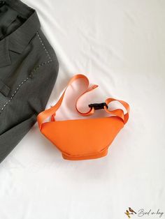 BirdinBag - Spacious and Sleek Waist Bag Trendy Solid Color Travel Bags, Modern Solid Color Bags With Adjustable Strap, Functional Orange Bag With Zipper Closure, Trendy Solid Color Box Bag For Travel, Functional Orange Pouch Bag, Trendy Large Capacity Belt Bag For Everyday, Functional Orange Crossbody Bag, Casual Pouch Box Bag For School, Casual Pouch Box Bag With Adjustable Strap