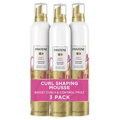 PRICES MAY VARY. You will receive three 6 6 ounce cans of Mousse STYLE WITH STRENGTH Pantene Pro-V Curl Mousse helps boost curls and guard against frizz GOES ON SMOOTH Lightweight foam ensures style without stiffness POWERFUL PRO-V FORMULA Nutrient-infused formula supports soft, defined curls LOCKS OUT HUMIDITY Resists humidity to control frizz and fly-aways MORE GREAT HAIR DAYS Nutrient-infused formula adds shine for a beautiful, healthy finish Mousse For Curly Hair, Curly Hair Mousse, Curl Mousse, Amber Hair, Foam Packaging, Curl Styles, Herbal Essences, Greasy Hair Hairstyles, Hair Mousse