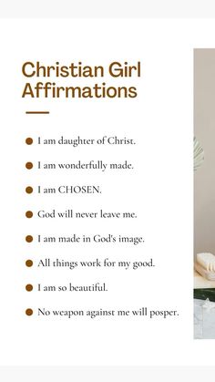 Reminders For 2024, Scriptures Around The House, Girly Scripture Wallpaper, Godly Woman Traits, Self Affirmations Quotes Aesthetic, God Study Motivation, I Am Made In The Image Of God, List Of Sins To Confess, Biblical Words Of Affirmation