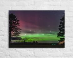 Northern Lights Over Mountains, Aurora Borealis, Meditation Art, Scenic Wall Art, Canvas Art, Canvas Print, Ready to Hang - Etsy Canada Mountain Scape, Michigan Photography, Lights Photography, Northern Lights (aurora Borealis), Square Print, Landscape Walls, Landscape Wall Art