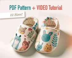 "This is an instant digital download for printing, and it comes with a VIDEO TUTORIAL to make it as easy as pie. It's the ideal DIY for beginners, so even if you have two left thumbs, you're covered! Trying to find the perfect gift? Look no further, these reversible baby and toddler shoes are the perfect gift. Sizes Included: From Newborn to 5 years old (Toddler). THIS LISTING INCLUDES: * PDF Patterns and PDF instructions (Languages: English and Spanish). * Tutorial video: Easy step by step sewing (Languages: English and Spanish). * Patterns ready to print full size on your home printer on A4 or, US Legal and US Letter. * Adjustment instructions for a perfect fit. * Example and recommended fabrics. * All patterns are computer drawn. YOU'LL NEED: - Elastic. - 2 pieces of fabric (22\" x 12\" Baby Shoes Pattern, Cadeau Baby Shower, Diy Baby Gifts, Baby Clothes Patterns, Baby Sewing Patterns, Shoe Pattern, Family Christmas Shirts, Sewing Gifts, Latest Shoes