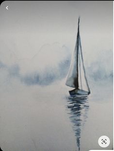 a painting of a sailboat in the water