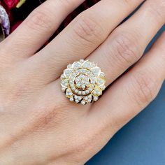 Pearl jadau ring in 22ct hallmarked gold Weight - 4.2 GMs Dimensions - 2 x 2 cm *The same design custom made in gold plated sterling silver will cost ~ USD 100* Price Breakup Summary Component Rupees % of Total 22k Gold 20,064 72.8% Stones & Beads 2,112 7.7% Making Charges 3,612 13.1% Taxes (GST) 774 3.0% Total 27,561 100.0% View Detailed Price Breakup Yellow Gold Temple Jewelry Rings For Formal Events, Formal Yellow Gold Temple Jewelry Rings, Gold Diamond Rings In Fusion Style, Gold Diamond Rings With Fusion Style, Gold Diamond Fusion Rings, Gold Fusion Rings With Single Cut Diamonds, Gia Certified Gold Diamond Wedding Ring, 22k Gold Rose Cut Diamond Rings For Anniversary, Gia Certified Gold Diamond Cluster Ring