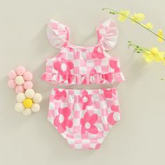 This ruffle bikini brings your summer the flower power! Super cute and pretty in pink! Summer Beachwear Tankini For Playtime, Summer Beachwear Tankini, Summer Sleeveless Tankini For Playtime, Sleeveless Summer Tankini, Cute Summer Tankini For Playwear, Cute Spring Tankini For Poolside, Cute Spring Beach Tankini, Playful Ruffled Swimwear For Summer, Cute Summer Tankini For Casual Wear