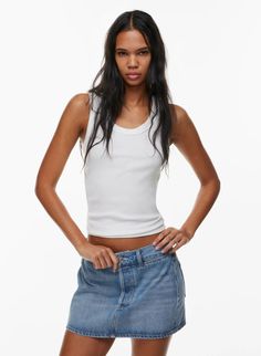 ROSIE JEAN SKIRT | Aritzia Mini Jean Skirt, Jean Mini Skirt, Jean Mini Skirts, No Show Socks, Citizens Of Humanity, Mid Rise Jeans, Jean Skirt, Cotton Dress, Cotton Dresses