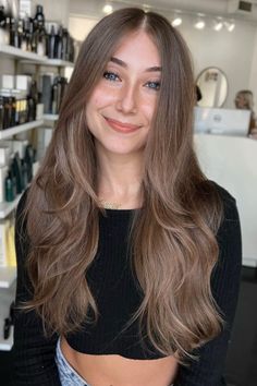 30 Trending Hair Color Ideas for a Fresh Look Mushroom Brown Hair Green Eyes, Mousy Brown Hair Color, Brown Full Hair Color, Natural Mousy Brown Hair, Neutral Hair Color Ideas Brown, Cool Neutral Hair Color, Neutral Toned Brown Hair, Dark Beige Brown Hair, Natural Mouse Brown Hair