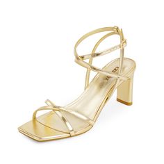 PRICES MAY VARY. 👠 DESIGN 👠 Gold strappy heels are designed with adjustble ankle strap, square toe and chunky heel. They are a chic and charming visual impact. 🪻 SIZE 🪻 This kind of gold sandals women are made in US size, please refer to the size chart to choose. The heel height is about 7.5cm/2.95". If you have any size problems, please contact us to know about this. 💕 MATERIAL 💕 This kind of gold heeled sandals is made of Faux Metallic Leather, comfy, stylish and gorgeous. 🌸 OCCASION 👰 Comfortable Wedding Heels, Gold Sandals Heels, Gold Dress Shoes, Gold Strappy Heels, Yellow Heels, Black Strappy Heels, Heels For Women, Metallic Heels, Chunky High Heels