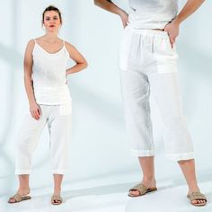 Linen Pants Women with Pockets | Casual Dress | Linen Pants Relaxed Fit | Elastic Waist Pants - 1015 - Mothers Day Gift - Gift for HerUnlike a lot of the linen pants online, this pure linen pant is natural, handmade with care and designed for the modern woman.  So much so, that this relax linen pant even has pockets for easy storage of your phone, and other on-hand essentials.  When you want a summer pant that does it all. Look no further for practical linen pants for women.Every pant is made by White Harem Pants With Pockets For Loungewear, Spring Capri Pants With Loosely Fitted Hips, White Pants With Pockets For Daywear, Relaxed Fit Summer Capri Pants, Relaxed Fit Summer Capris For Daywear, Relaxed Fit Capris For Summer Daywear, Relaxed Fit Capri Pants For Summer, Summer Relaxed Fit Capri Pants, Summer Relaxed Fit Capris For Daywear