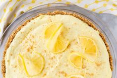 there is a pie with lemons on it