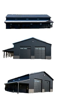 Black Steel Work Shop Ideas Garage, Work Shop Ideas, Shop Ideas Garage, Prefab Garages, Barn Layout, Metal Shop Building, Garage Plans Detached, Building A Pole Barn