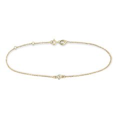 Single Stone Bracelet in 14K Yellow Gold|lab grown diamond single stone bracelet shown in 14k yellow gold metal White Gold Chain, Dainty Bracelet, White Gold Chains, Single Stone, Green Diamond, Dainty Bracelets, Matching Accessories, Diamond Band, Jewelry Packaging