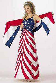 Usa Costume Ideas, Usa Costume, Americana Wedding, Patriotic Wedding, American Party, Patriotic Dresses, Satin Gowns