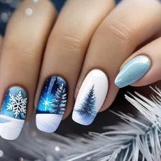 #nailart #nailideas #winternails #christmasnails #nails #nailpolish #naildesign Winter Sparkle Nails, Penguin Nail Art, Penguin Nails, Sparkle Nail Designs, Feather Nail Art, Christmas Nail Colors, Fall Gel Nails, Sweater Nails, Winter Inspired