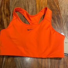 New With Tags, Nike Sports Bra, Medium Support With Padding . Orange Red Color Nike Orange, Nike Sports Bra, Nike Sports, Sports Bras, Orange Red, Color Orange, Women's Intimates, Red Color, Nike Women