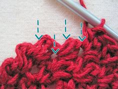 the crochet stitch is being worked on