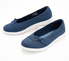 Featuring the laid-back vibes you love with a little bit of stylish sass, these shimmery canvas slip-ons are playfully punctuated with a bow. From Skechers. Best Walking Shoes For Women, Walking Shoes For Women, Hydrangea Leaves, Mom Ring, Dryer Balls, Best Walking Shoes, Shoe Design, Skechers Women, Beach Shoes