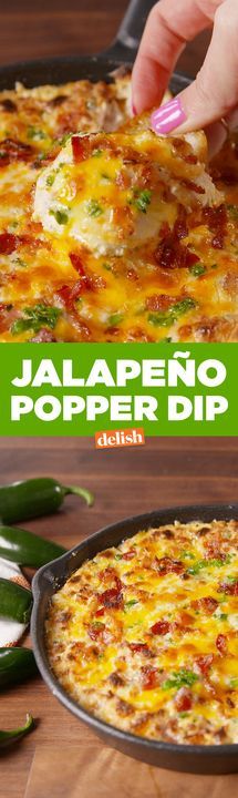 Jalapeño Popper Dip will be the hottest snack at your Super Bowl party. Get the recipe from Delish.com. Jalapeno Popper Dip Recipe, Bacon Jalapeno Poppers, Jalapeno Popper Dip, Popper Dip, Stuffed Jalapenos With Bacon, Cheesecake Dip, Jalapeno Popper, Super Bowl Party, Munnar