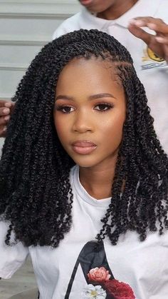 Spring Twist Hairstyles Medium, Micro Nubian Twist, Long Twisted Braids, Mini Twist Braids, Wavy Crochet Hairstyles, Nubian Twist Hairstyles, Nubian Twists, Micro Braids Styles