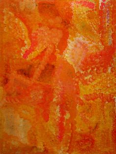 an abstract painting with orange and yellow colors