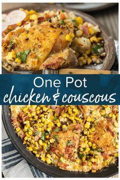 one pot chicken and corn casserole is an easy dinner that's ready in under 30 minutes