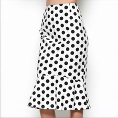 Polka Dot Ruffle Hem Skirt Chic Polka Dot Ruffled Skirt Bottoms, Polka Dot Lined Skirt Bottoms For Spring, Polka Dot Ruffled Skirt For Spring, Polka Dot Skirted Bottoms For Spring, Spring Polka Dot Skirted Bottoms, Polka Dot Tiered Skirt For Spring, Elegant Polka Dot Skirt For Spring, Polka Dot Lined Skirt Bottoms For Day Out, Trendy Polka Dot Skirt For Summer