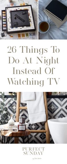 Watching hours of television is isolating even if you’re not watching it alone. It takes away time that could be spent with your partner, or children in a more meaningful way.And this next thought might be the biggest downside of all! The accumulation of lost hours that could have been used doing something more meaningful. It’s time spent that we can never get back. So with that thought in mind, here’s a list of 26 things to do at night instead of watching Tv. Things To Do Besides Watch Tv, How To Stop Watching Tv, Things To Do Instead Of Watching Tv, Things To Do Once A Month, Things To Do While Watching Tv, Instead Of Watching Tv, Things To Do At Night, Night Activities, Things To Do Alone