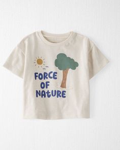 Force of nature indeed. Wrap baby up in organic cotton that was made for adventures on our little planet. This super soft graphic tee makes mornings a breeze. Pair with your favorite cotton joggers, or wear with our Organic cotton diaper covers for a look that will melt mama's heart. Crafted in the purest organic fabrics and sustainable materials, Little Planet is a return to simplicity. Thoughtful essentials and timeless pieces to gift or to hold on to. Toddler Graphic Tee, Force Of Nature, Graphic Tee Style, Sweet Cream, Boys Graphic Tee, Activewear Sets, Cool Graphic Tees, Toddler Boy Outfits