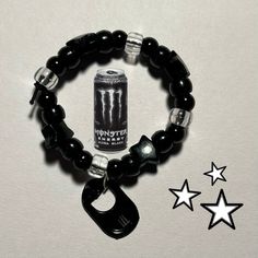 #kandi #bracelet #ponybead #monsterenergy #plur #emo Monster Energy Bracelet, Simple Kandi Bracelets, Emo Bracelets Diy, How To Make Kandi Bracelets Tutorials, Sleep Token Bracelet, How To Tie Kandi Bracelets, Scene Kandi Singles, Emo Bead Bracelets, Scenecore Bracelets