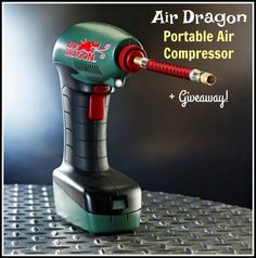 an air dragon portable air compressor is shown with the caption giveaway below it