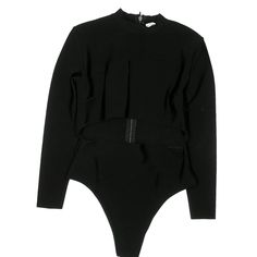 Size Xl With Plenty Of Stretch 90% Viscose, 10% Elastane Long Sleeve, Turtleneck Neckline, Cut Out, Black, Bodysuit Evening High Stretch Black Bodysuit, Black Elastane Bodysuit For Night Out, Sleek Black Bodysuit For Night Out, Sleek Black High Neck Bodysuit, Elegant Black Elastane Bodysuit, Chic Black High Neck Bodysuit, Fitted Black Bodysuit For Work, Chic Black Lined Tops, Chic High Stretch Black Bodysuit