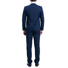 [Material & Care] Crafted from a premium blend of 70% polyester and 30% viscose, our Navy 2-Piece Slim Fit Suit offers exceptional comfort, breathability, and durability. The inner lining, made of 94% polyester and 4% viscose, ensures maximum breathability and sweat absorption. For care, we recommend dry-cleaning for best results. Hand-washing is also available, but use cold water to maintain the suit's quality. [Style & Design] Experience the timeless elegance of our slim fit suit. With its com Professional Solid Color Business Sets, Professional Business Sets In Solid Color, Stylish Mens Suits, Slim Fit Suits, Custom Suit, Slim Fit Suit, Fitted Suit, Brand Story, Formal Attire