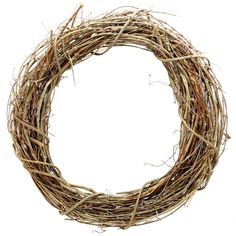 a wreath made out of twigs on a white background