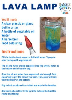 a recipe for lava lamp with instructions on how to make it and what to use it