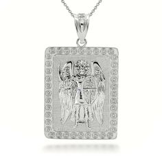 Description: 925 Sterling Silver 3d Saint Michael Archangel Pendant Necklace Item No.: H839 Metal Type: 925 Sterling Silver Measurement: Pendant Only Weight: 4.75 Grams Pendant W/Chain Weight: 5.75 - 7.0 Grams (Vary From Length Chain) Width: 0.78 (In) Height: 1.33 (In) Chain Available In 16", 18", 20", 22" Brand New. Made To Order. Please Allow 5-7 Days To Be Shipped. St Michael Archangel, Michael Archangel, Angel Pendant Necklace, Shine Jewelry, Angel Wing Pendant, Saint Michael, Round Pendant Necklace, Gold Eyes, Sterling Silver Filigree