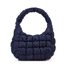 Color: Dark Blue/Denim Crafted From Recycled Cotton-Blend Denim Pillowy, Cloud-Like Texture Top Handle Secure Zip Closure Cotton-Canvas Lining Shell: 80% Cotton, 20% Recycled Cotton Lining: 50% Cotton, 50% Recycled Cotton Approx. Height: 5.51", Width: 6.69", Depth: 2.56" No Trades Free Gift W/Purchase Same-Day Shipping Eyeit-Buyit Cos Quilted Bag, Cos Bags, Leather Lanyard, Micro Bag, Over The Shoulder Bags, Pink Tote Bags, Quilted Handbags, Denim Crafts, Quilted Crossbody Bag