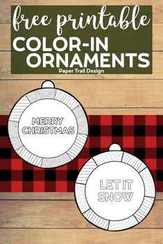 the free printable christmas ornament is displayed on a wooden background with text